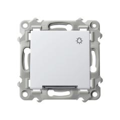 Ospel Szafir biały - Łącznik zwierny światło z podświetleniem ŁP-5ZS/m/00
