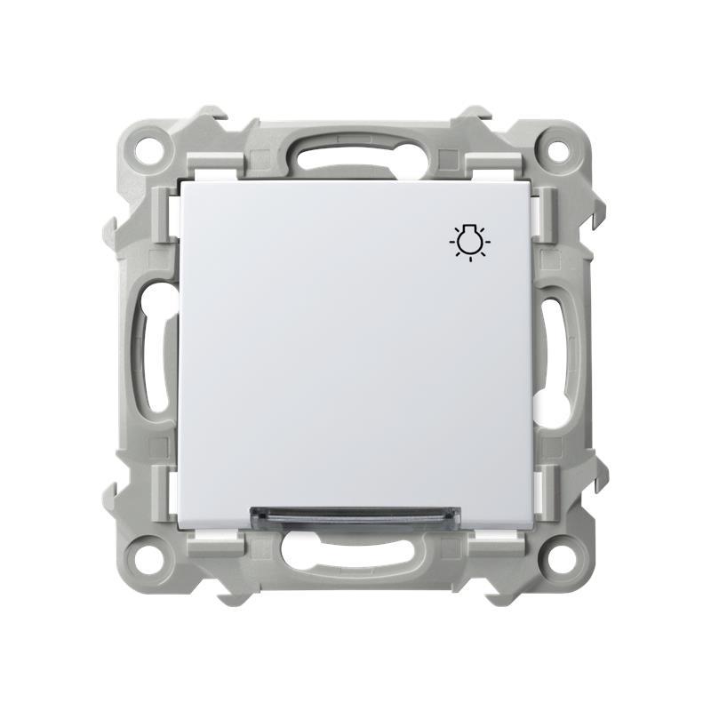 Ospel Szafir biały - Łącznik zwierny światło z podświetleniem ŁP-5ZS/m/00