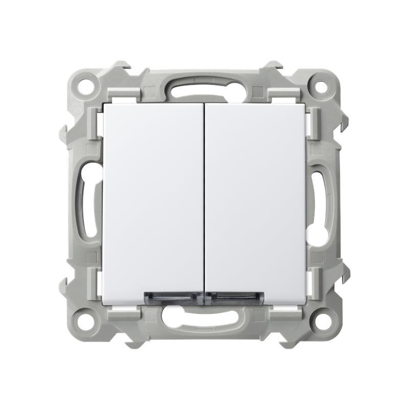 Ospel Szafir biały - Łącznik podwójny zwierny z podświetleniem ŁP-17ZS/m/00