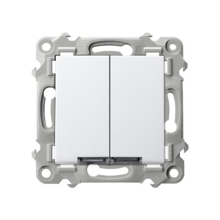 Ospel Szafir biały - Łącznik podwójny zwierny z podświetleniem ŁP-17ZS/m/00