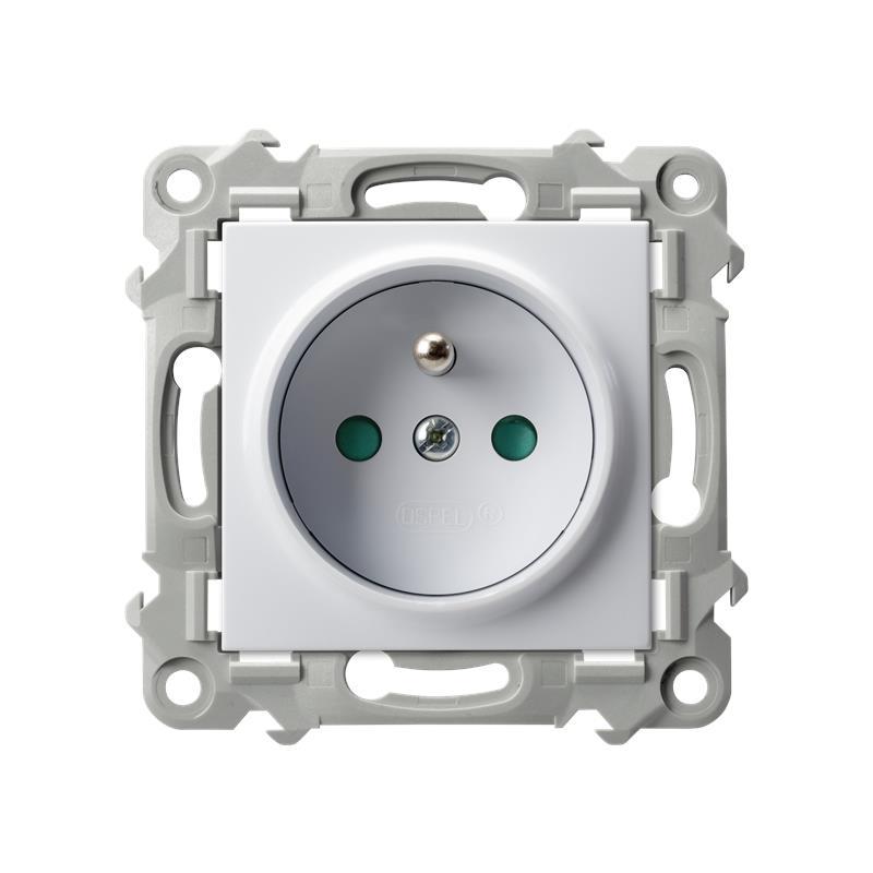 Ospel Szafir biały - Gniazdo pojedyncze z przesłonami GP-1ZZP/m/00