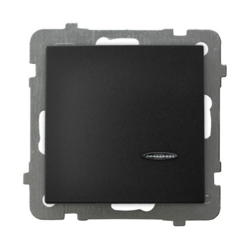 Ospel AS czarny - łącznik jednobiegunowy ŁP-1GS/m/33