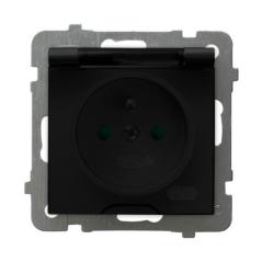 Ospel AS czarny - gniazdo bryzgoszczelne GPH-1GZ/m/33/d