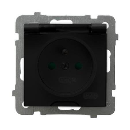 Ospel AS czarny - gniazdo bryzgoszczelne GPH-1GZ/m/33/d