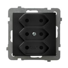 Ospel AS czarny - gniazdo potrójne GP-3G/m/33