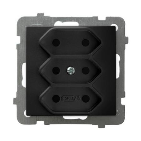 Ospel AS czarny - gniazdo potrójne GP-3G/m/33