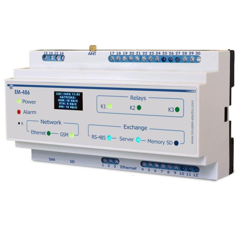 Sterownik do sms-owego systemu powiadomienia o awariach urządzeń MODBUS - EM-486