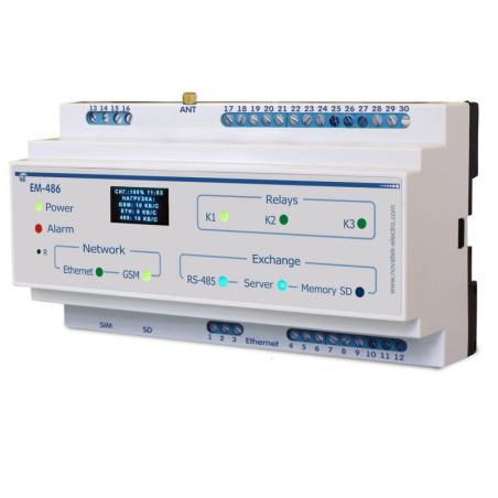 Sterownik do sms-owego systemu powiadomienia o awariach urządzeń MODBUS - EM-486