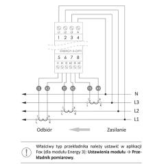 FOX - Monitor licznik energii elektrycznej 3-fazowy - Energy-3-OPTI-40
