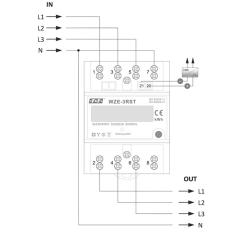 Licznik  energii elektrycznej 3-fazowy WZE-3RST reset