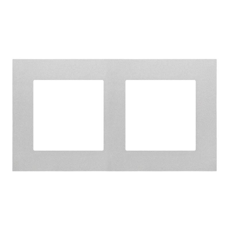 Simon 55 Line aluminium mat - ramka podwójna TR2/143