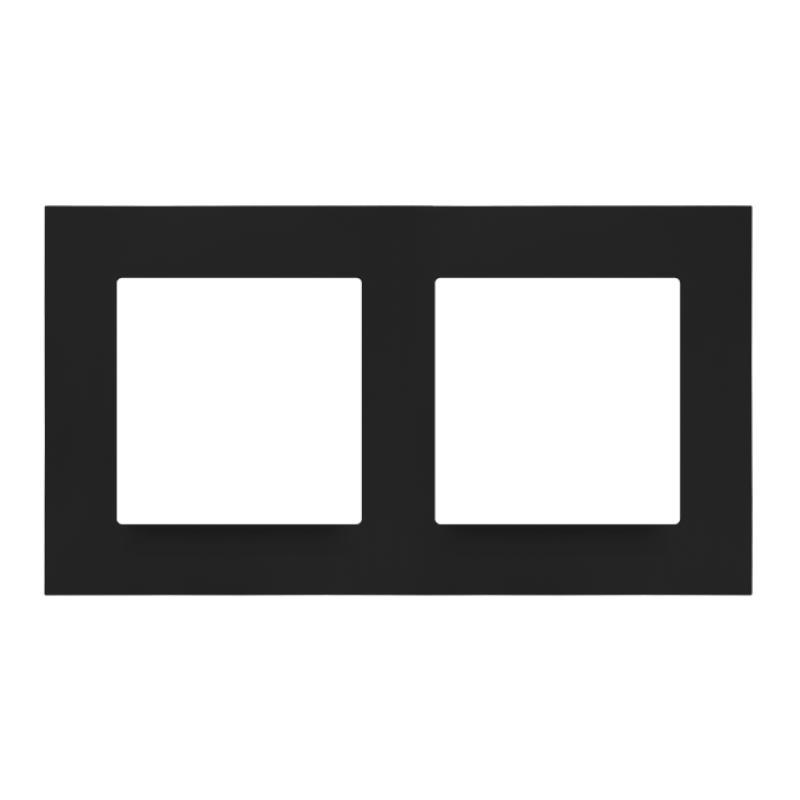 Simon 55 Line czarny mat - ramka podwójna TR2/149