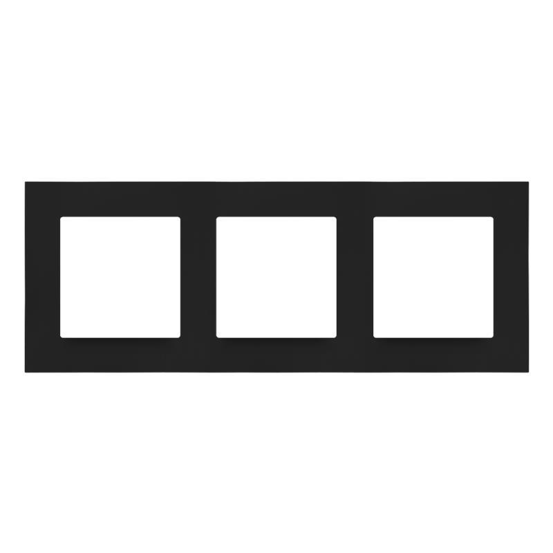 Simon 55 Line czarny mat - ramka potrójna TR3/149