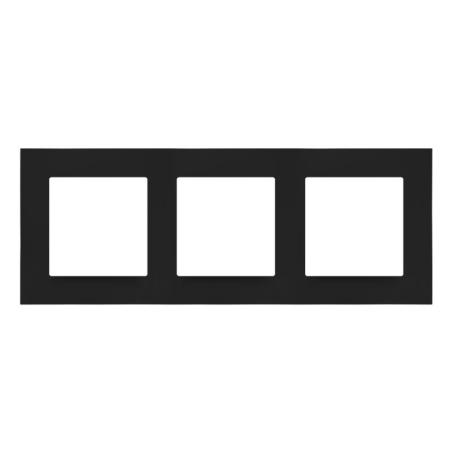 Simon 55 Line czarny mat - ramka potrójna TR3/149