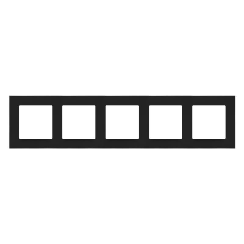Simon 55 Line czarny mat - ramka pięciokrotna TR5/149
