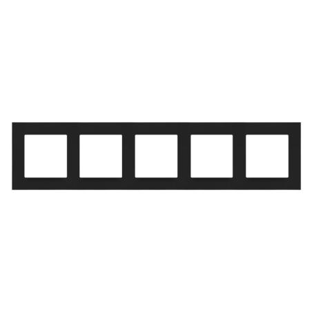 Simon 55 Line czarny mat - ramka pięciokrotna TR5/149