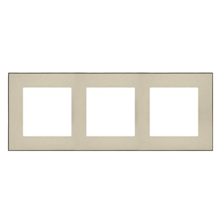 Simon 55 Duo szampański/czarny - ramka potrójna TRD3.149/144