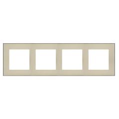 Simon 55 Duo szampański/czarny - ramka poczwórna TRD4.149/144