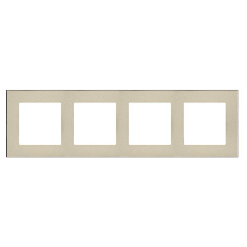 Simon 55 Duo szampański/czarny - ramka poczwórna TRD4.149/144