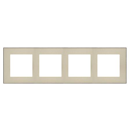 Simon 55 Duo szampański/czarny - ramka poczwórna TRD4.149/144