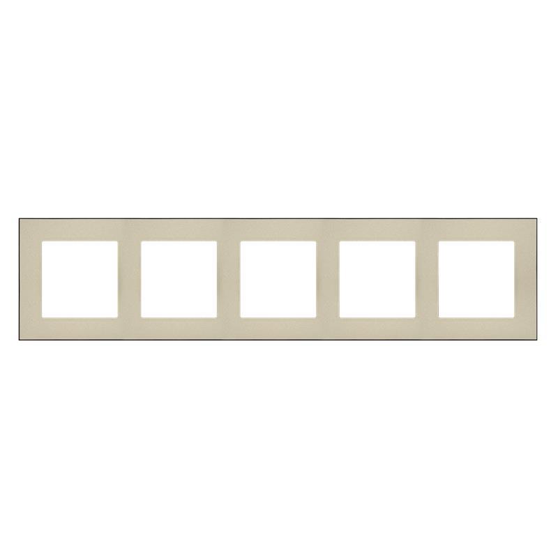 Simon 55 Duo szampański/czarny - ramka pięciokrotna TRD5.149/144