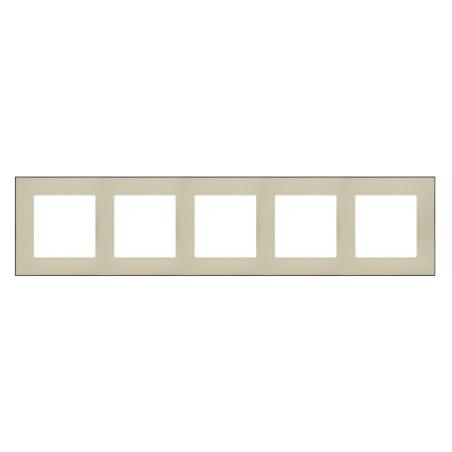 Simon 55 Duo szampański/czarny - ramka pięciokrotna TRD5.149/144