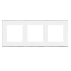 Simon 55 Duo biały/chrom - ramka potrójna TRD3.163/111