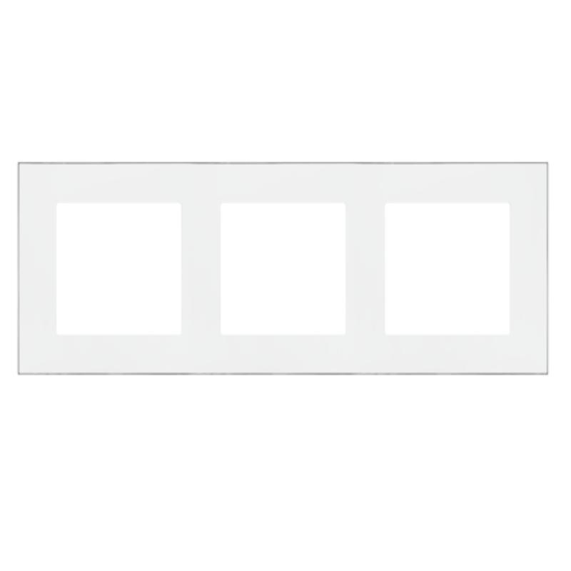 Simon 55 Duo biały/chrom - ramka potrójna TRD3.163/111
