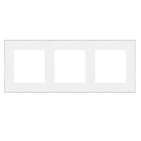 Simon 55 Duo biały/chrom - ramka potrójna TRD3.163/111