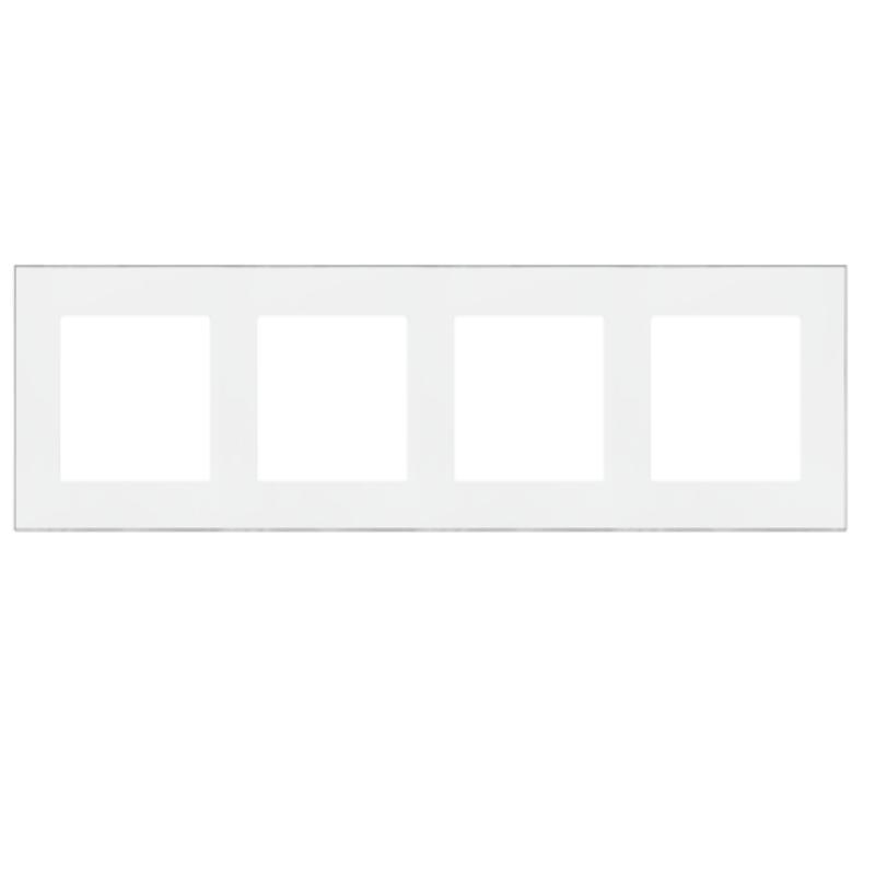 Simon 55 Duo biały/chrom - ramka poczwórna TRD4.163/111