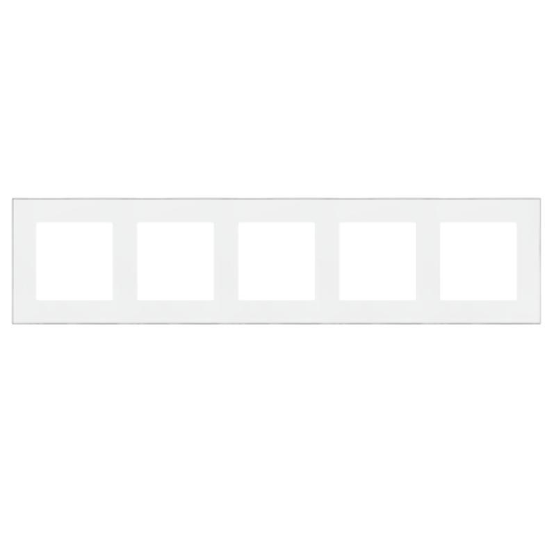 Simon 55 Duo biały/chrom - ramka pięciokrotna TRD5.163/111