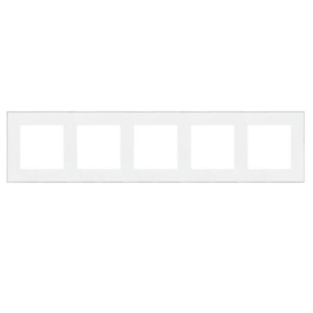 Simon 55 Duo biały/chrom - ramka pięciokrotna TRD5.163/111