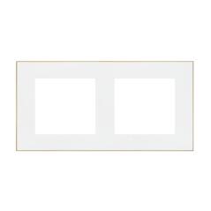 Simon 55 Duo biały/złoty - ramka podwójna TRD2.166/111