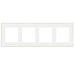 Simon 55 Duo biały/złoty - ramka poczwórna TRD4.166/111