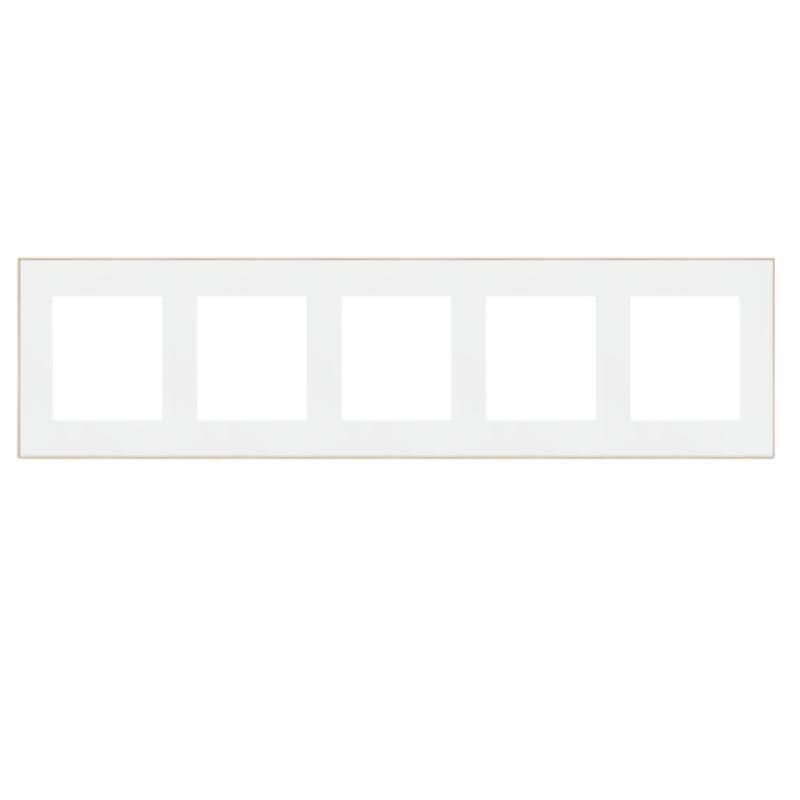 Simon 55 Duo biały/złoty - ramka pięciokrotna TRD5.166/111