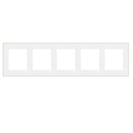 Simon 55 Duo biały/złoty - ramka pięciokrotna TRD5.166/111