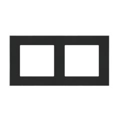 Simon 55 Duo czarny/chrom - ramka podwójna TRD2.163/149