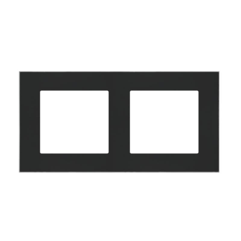 Simon 55 Duo czarny/chrom - ramka podwójna TRD2.163/149