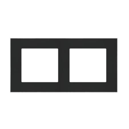 Simon 55 Duo czarny/chrom - ramka podwójna TRD2.163/149