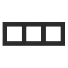 Simon 55 Duo czarny/chrom - ramka potrójna TRD3.163/149