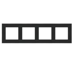 Simon 55 Duo czarny/chrom - ramka poczwórna TRD4.163/149