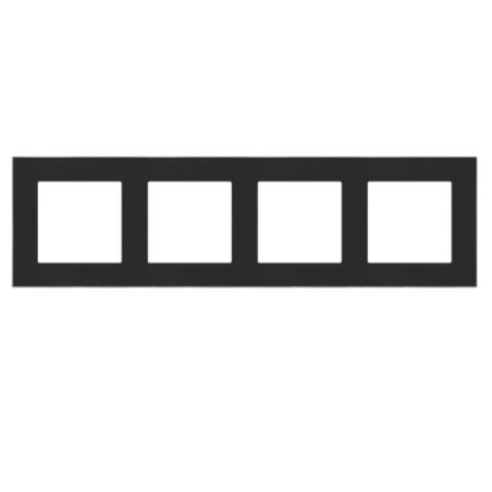 Simon 55 Duo czarny/chrom - ramka poczwórna TRD4.163/149