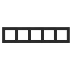 Simon 55 Duo czarny/chrom - ramka pięciokrotna TRD5.163/149