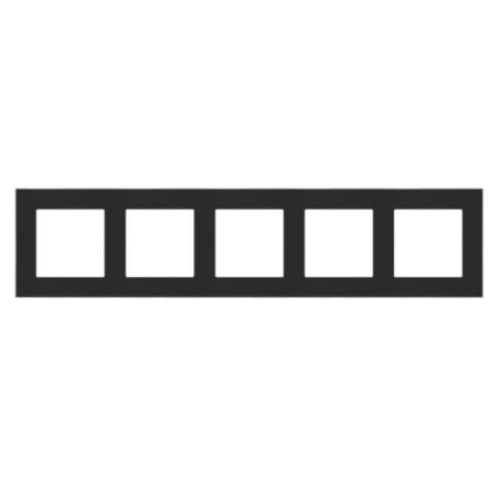 Simon 55 Duo czarny/chrom - ramka pięciokrotna TRD5.163/149