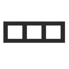 Simon 55 Duo czarny/złoty - ramka potrójna TRD3.166/149