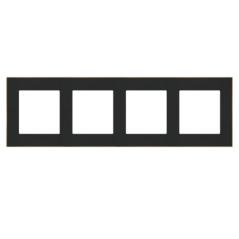 Simon 55 Duo czarny/złoty - ramka poczwórna TRD4.166/149