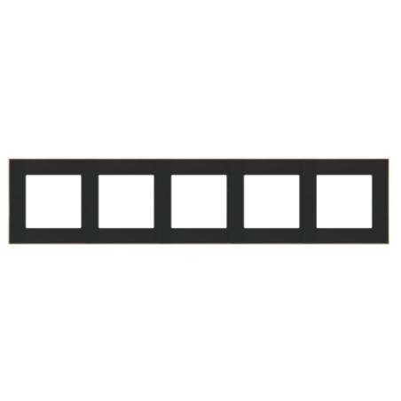 Simon 55 Duo czarny/złoty - ramka pięciokrotna TRD5.166/149