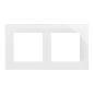Simon 55 Nature biały/szkło - ramka podwójna TRN2/181