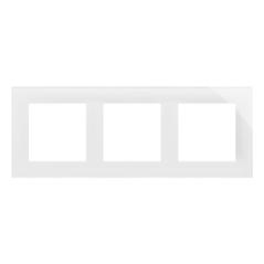 Simon 55 Nature biały/szkło - ramka potrójna TRN3/181