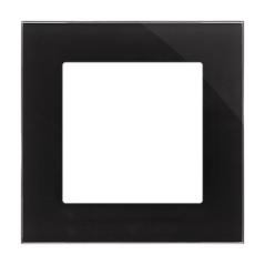 Simon 55 Nature czarny/szkło - ramka pojedyncza TRN1/182